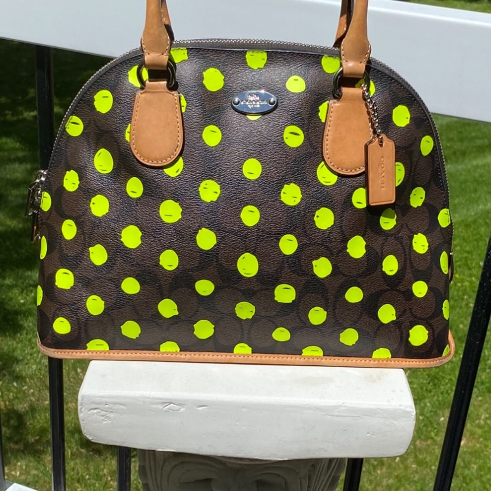 Coach Cora Neon Polka Dot Bag - Like New! - Picture 2 of 12